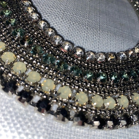 Rhinestones & Beads Collar Bib Necklace w/Faceted Beads & Multi colored Stones - Picture 6 of 6